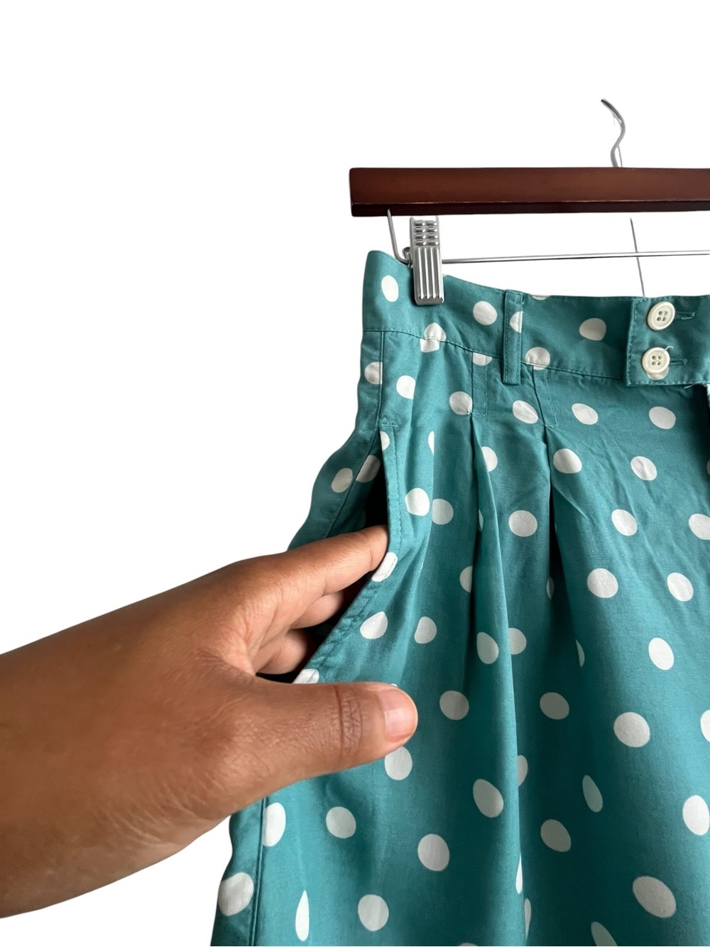 NWT Vintage Gap Polka Dot High-Waist Teal Women’s Shorts Sz - Picture 7 of 8